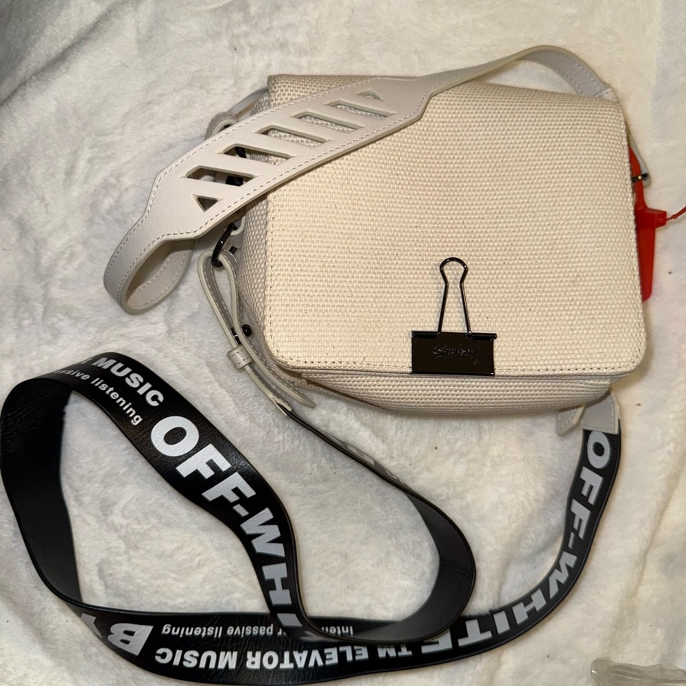 Off-White Beige and Black Crossbody Bag